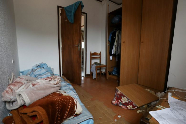 A bedroom is seen after the police raided the flat where imam Abdelbaki Es Satty