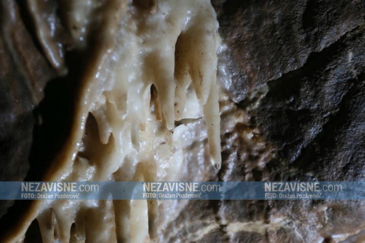Još jedan fenomen unutar ove pećine su stalaktiti koji idu pod 90 stepeni